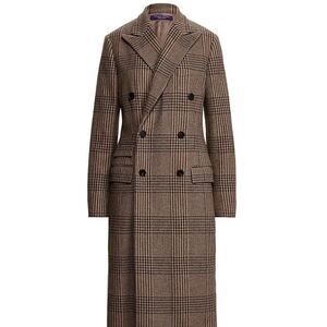 Ralph Lauren Collection ~ Fall 21 Isla Truffle & Morel Glen Plaid Wool Top Coat